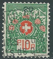 1926 SVIZZERA FRANCHIGIA USATO 10 CENT CIFRE GRANDI - RA16-8 - Franquicia