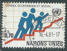 1980 ONU GINEVRA USATO CONSIGLIO SOCIALE ED ECONOMICO 70 CENT - RA7-4 - Gebruikt