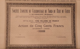 S.A. Du Charbonnage Du Nord Du Rieu Du Coeur (à Quaregnon) 1911 - Specimen - Mines