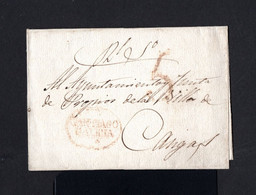 S3733-SPAIN-ESPAÑA-PRE-PHILATELIC LETTER SANTIAGO To CANGAS (pontevedra) 1827.Carta PREFILATELICA.Lettre ESPAGNE - ...-1850 Prefilatelia