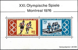 Germany FRG 1976 - Mi BL 12 - YT BF 11 ( Montreal Olympic Games : Hockey & Rowing ) MNH** - 1959-1980