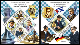 NIGER 2022 - Jose Raul Capablanca, Chess, M/S + S/S Official Issue [NIG220161] - Chess