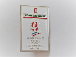 PINS JEUX OLYMPIQUES ALBERTVILLE 92 JEAN LEFEBRE FOURNISSEUR OFFICIEL / 33NAT - Jeux Olympiques