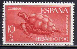 FERNANDO PO POO 1961 STAMP DAY DIA DEL SELLO ETHIOPIAN TORTOISE 10 + 5c MNH - Fernando Po