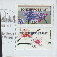 Austria ATM 2018 Flowers (both Types) Marked Sonderpostamt Used On Fragment (G118-82) - ATM - Frama (viñetas)