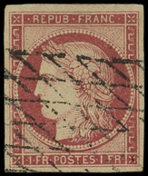 EMISSION DE 1849 - 6     1f. Carmin, Obl. GRILLE SANS FIN, TB. C - 1849-1850 Ceres