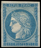 * EMISSION DE 1849 - R4d  25c. Bleu, REIMPRESSION, Forte Ch., TB - 1849-1850 Ceres