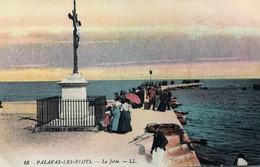 Palavas-les-Flots - La Jetée Et Le Christ En Croix - CPA Couleur Animée - Palavas Les Flots