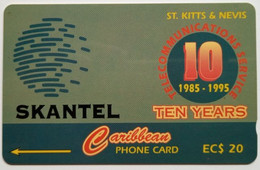 St. Kitts And Nevis  EC$20  15CSKA " Skantel 10 Years " - St. Kitts En Nevis