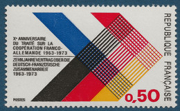 Cooperation Franco Allemande N°1739c** 0.50c Double Frappe Du Noir Signé Calves - Unused Stamps