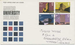 GB 1971, British Archtecture – Modern Universities On Superb FDC With Rare FDI HARROW AND WEMBLEY - 1971-1980 Decimal Issues