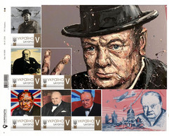 Ukraine 2022, England Politician Winston Churchill, Art, Sheetlet Of 6v - Oekraïne
