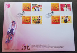 Hong Kong Olympic Games London 2012 Medal Bicycle Cycling Dragon Sport Olympics (stamp FDC) - Cartas & Documentos