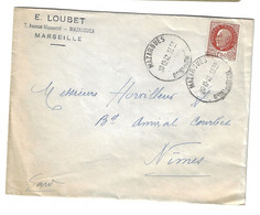 MAZARGUES BdR Lettre Entête LOUBET Marseille 1,50 F Pétain Yv 517 Ob 10 12 1942 - 1921-1960: Moderne