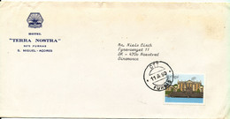 Portugal Cover Sent To Denmark Furnas Acores 11-6-1990 Single Franked - Storia Postale