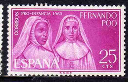 FERNANDO PO POO 1963 CHILD WELFARE NUNS 25c MNH - Fernando Po