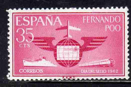 FERNANDO PO POO 1962 DIA DEL SELLO STAMP DAY MAIL TRANSPORT SYMBOL 35c MNH - Fernando Po