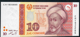 TAJIKISTAN P16b 10 SOMONI 1999 #CH    UNC. - Tagikistan