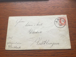 GÄ28850 Österreich Ganzsache Stationery Entier Postal U 60I Von Asch Nach Reutlingen - Ganzsachen