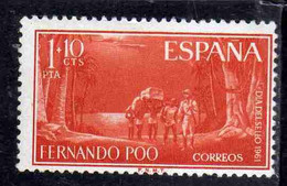 FERNANDO PO POO 1961 STAMP DAY DIA DEL SELLO NATIVES CARRIERS PALMS AND SHORE 1p + 10c MNH - Fernando Po