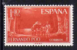 FERNANDO PO POO 1961 STAMP DAY DIA DEL SELLO NATIVES CARRIERS PALMS AND SHORE 1p + 10c MNH - Fernando Po