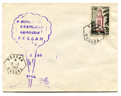 RC 23437 ALGERIE 1960 LETTRE DE REGGAN 1ere BOMBE "A" FRANÇAISE HAMOUDIA REGGAN - Briefe U. Dokumente