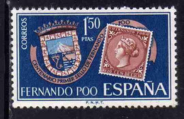 FERNANDO PO POO 1968 STAMP DAY DIA DEL SELLO STAMP OF 1868 AND ARMS OF SANTA ISABEL 1.50p MNH - Fernando Po