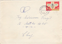 WESTERN HONEY BEE, STAMP ON COVER, 1964, ROMANIA - Covers & Documents