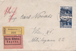 ÖSTERREICH 1931 RECO EXPRESS - 2 X 40 Gro Auf Reco-Express-Brief Gel.v.Badgastein > Wien XIV ... - Errors & Oddities