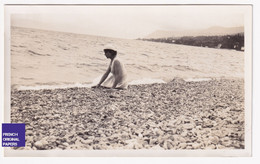 Thonon Les Bains / Le Bain - Lac Léman - Photo 1933 6,5x11cm Femme Plage Robe Années 30 Baigneuse A80-34 - Lugares