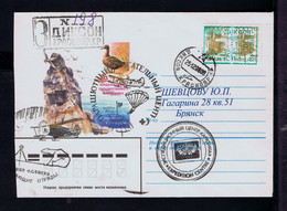 Sp9062 CCCP URSS Parachutting Sports Aviation Birds Duck North Pole Cover Postal Stationery Mailed 1998 - Parachutting