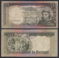 Portugal - 20 Escudos Banknote 1964 Pick 167 F (4)    (27758 - Portugal