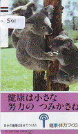 Telecarte Japon * KOALA BEAR * Koalabär (501) BALKEN * FRONTBAR 110-21994 * PHONECARD JAPAN ANIMAL * TIER TELEFONKARTE * - Giungla