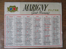 MARIGNY GOÛT FRANCAIS PETIT CALENDRIER 1961 - Petit Format : 1961-70