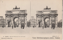 Vues Stéréoscopiques Julien Damoy - Paris - Arc De Triomphe Du Carrousel - Cartes Stéréoscopiques