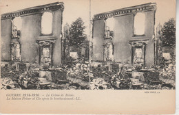 Vue Stéréoscopique - Guerre 1914-1916 - Le Crime De Reims. La Maison Prieur Et Cie Après Le Bombardement - Cartes Stéréoscopiques