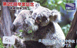 Telecarte Japon * KOALA * BEAR * Koalabär (512) * PHONECARD JAPAN ANIMAL * TIER TELEFONKARTE - Selva