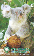 Telecarte Japon * KOALA * BEAR * Koalabär (515) * PHONECARD JAPAN ANIMAL * TIER TELEFONKARTE - Giungla