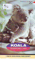 Telecarte Japon * KOALA * BEAR * Koalabär (516) * PHONECARD JAPAN ANIMAL * TIER TELEFONKARTE - Selva