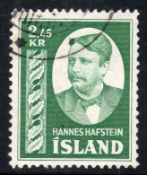 ISLANDIA – ICELAND Serie Completa X 3 Sellos Usados POETA H. HAFSTEIN Año 1954 – Valorizada En Catálogo € 38,50 - Gebruikt