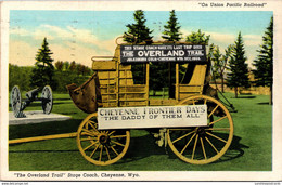 Wyoming Cheyenne Frontier Days "The Overland Trail" Stage Coach 1947 Curteich - Cheyenne