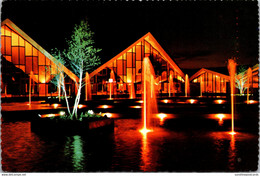 Oklahoma Oklahoma City National Cowboy Hall Of Fame Garden Pool And Fountains At Night - Oklahoma City