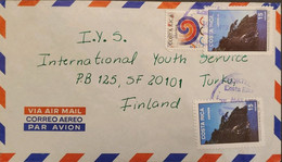 J) 1992 COSTA RICA, LANDSCAPE, MULTIPLE STAMPS, AIRMIAL, CIRCULATED COVER, FROM COSTA RICA TO FINLAND - Costa Rica