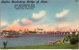 Florida St Augustine Skyline Overlooking Bridge Of Luions And Matanzas Bay - St Augustine