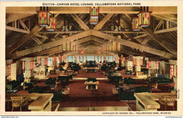 Wyoming Yellowstone National Park Canyon Hotel Lounge Curteich - Yellowstone