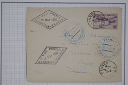 BC8 FRANCE BELLE LETTRE 1935 1ER VOL POSTAL PARIS PRAGUE DE CANNES VAR  ++AFFRANC. PLAISANT - 1927-1959 Cartas & Documentos