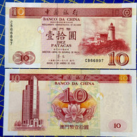 BOC / BANK OF CHINA 2001, 10 PATACAS UNC, - Macau