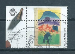 2016 Netherlands Jaar Van Het Boek,H.N Werkman+tab Used/gebruikt/oblitere - Used Stamps