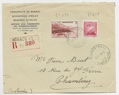 MONACO 1FR50+3FR LETTRE COVER REC MONACO VILLE 29.4.1942 AU TARIF - Lettres & Documents