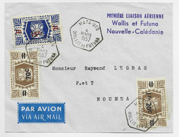 WALLISN ET FUTUNA FRANCE LIBRE LETTRE COVER AVION MATA UTU 4 MARS 1957 POUR NOUVELLE CALEDONIE 1ERE LIAISON - Brieven En Documenten